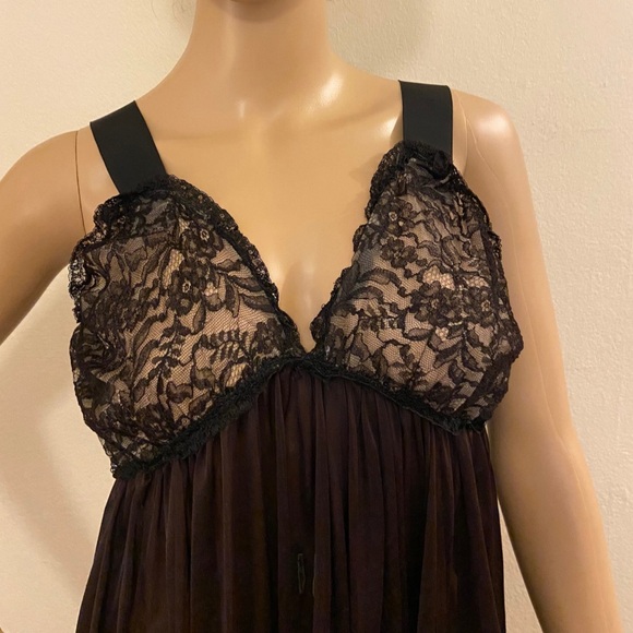 Other - Vintage black lace nightgown